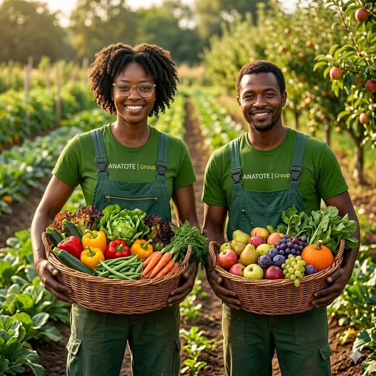 Modern African agriculture ecosystem - farmer using digital technology in crop field